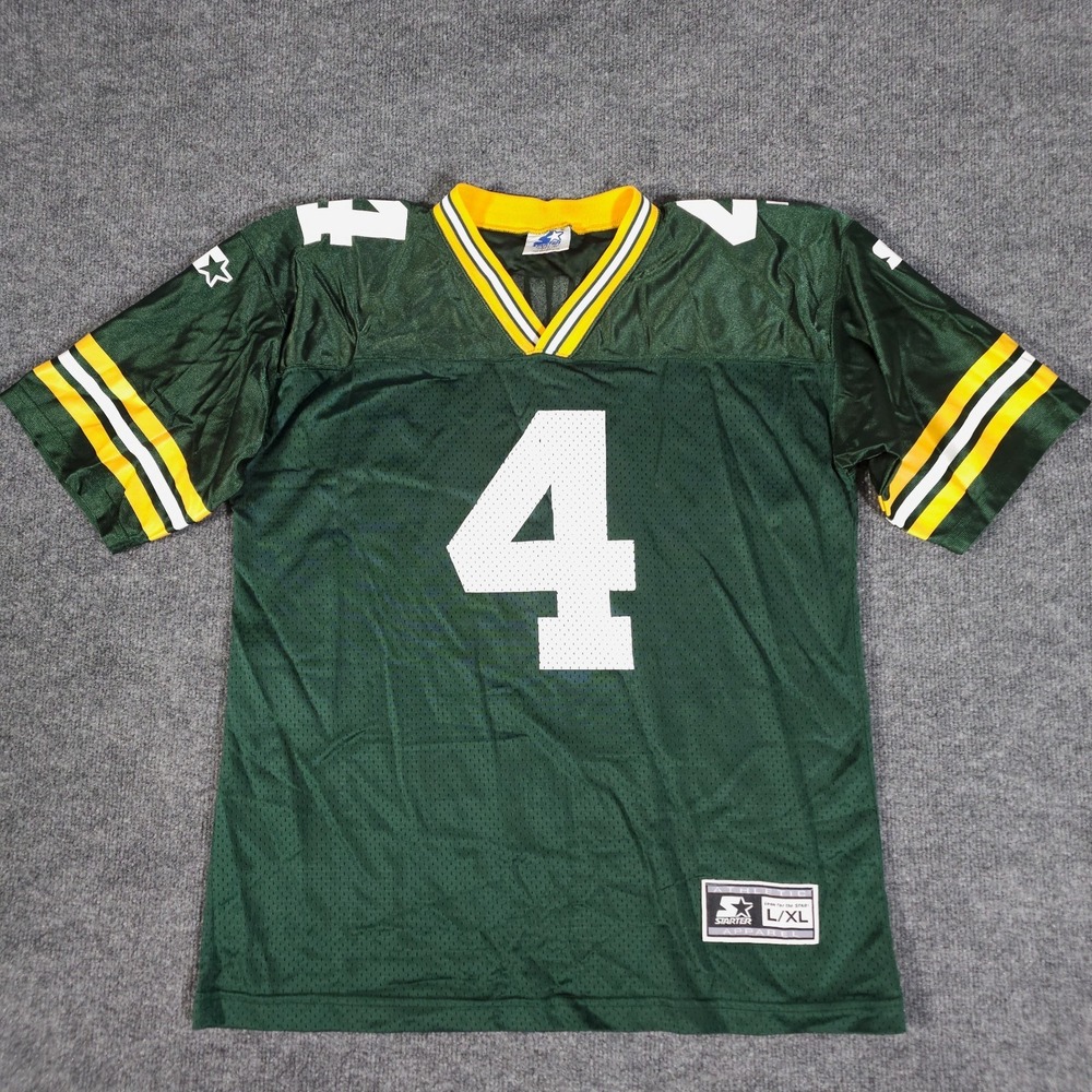VTG 90s Starter Green Bay Packers Brett Favre Jersey Sz L/XL Lambeau Field NFL